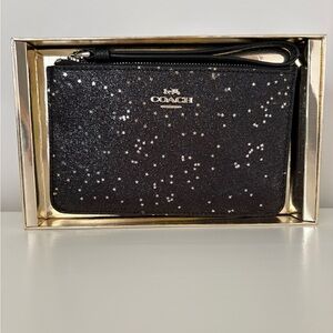 Coach Starry Black Glitter Wristlet